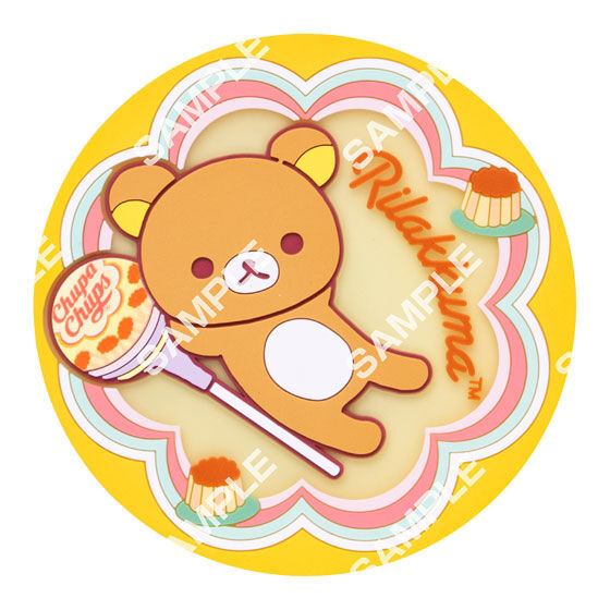 【フラットガシャポン】リラックマ×チュッパチャプス クリアラバーコースターの商品画像
