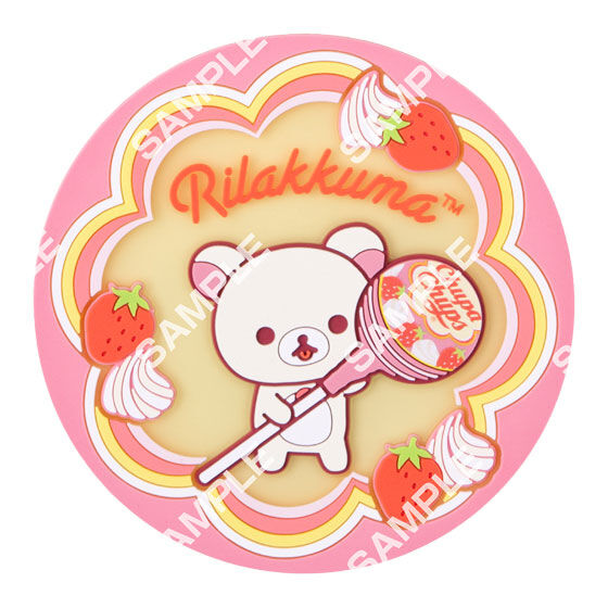 【フラットガシャポン】リラックマ×チュッパチャプス クリアラバーコースターの商品画像