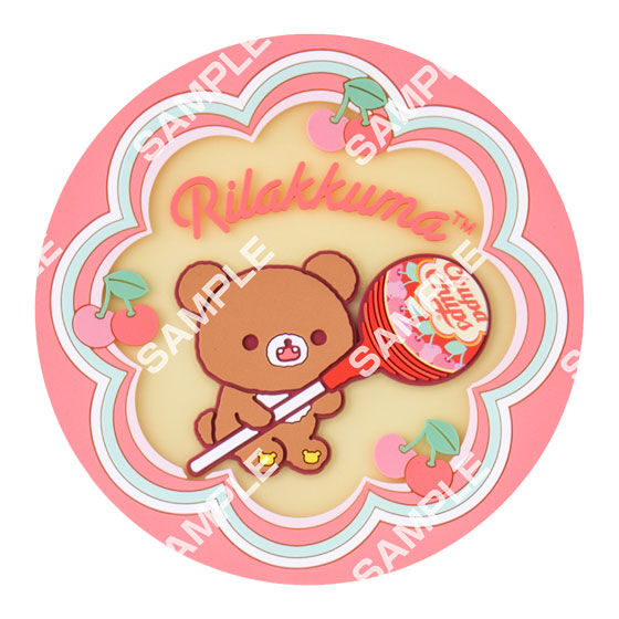【フラットガシャポン】リラックマ×チュッパチャプス クリアラバーコースターの商品画像