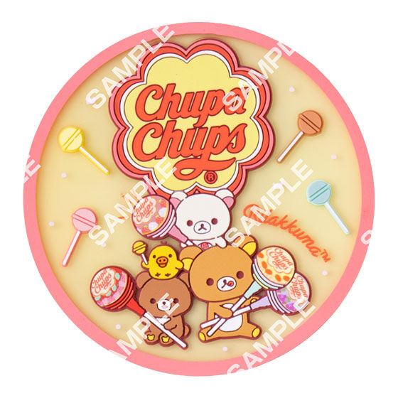 【フラットガシャポン】リラックマ×チュッパチャプス クリアラバーコースターの商品画像