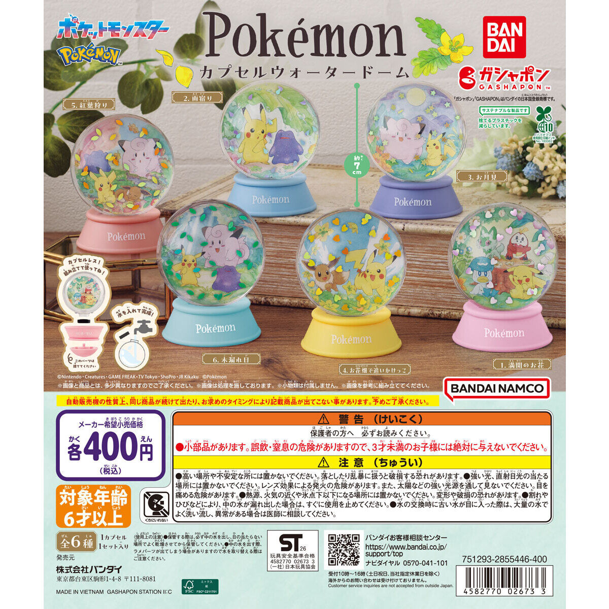 ポケットモンスター カプセルウォータードームの台紙画像